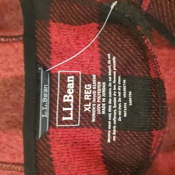 LL BEAN Long Buffalo Plaid Jacket Size XL - Picture 5 of 5